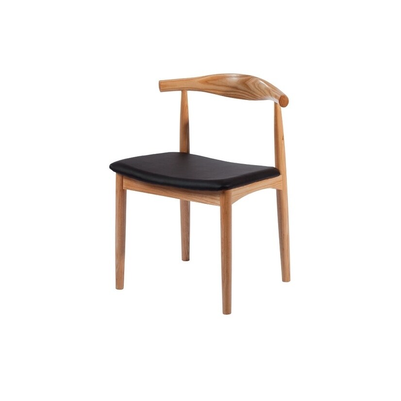 Shop Mid Century Chair W Wide Seat Natural Color With Black