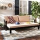 Safavieh Outdoor Living Hammett Double Sun Lounger With Pullout Table - Dark Slate Gray /  Beige - Thumbnail 0