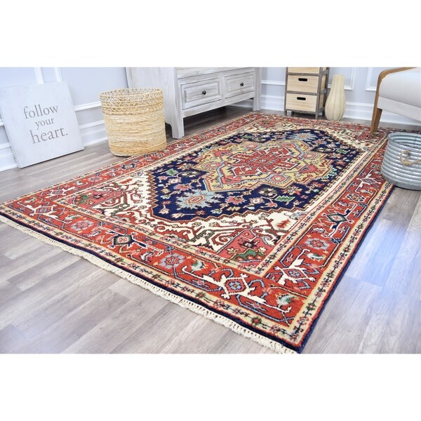 Ovalle Che Midnight Blue Transitional Bohemian Area Rug - 8'x10'