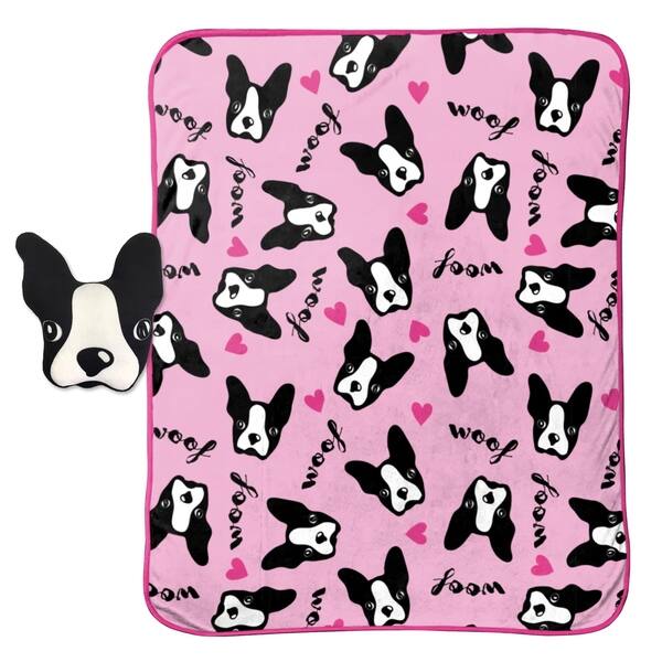 Shop Limited Too Woof Frenchie Travel Throw And 10 Pillow Set