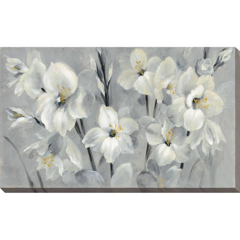 "Flowers on Gray" by Silvia Vassileva Print on Canvas