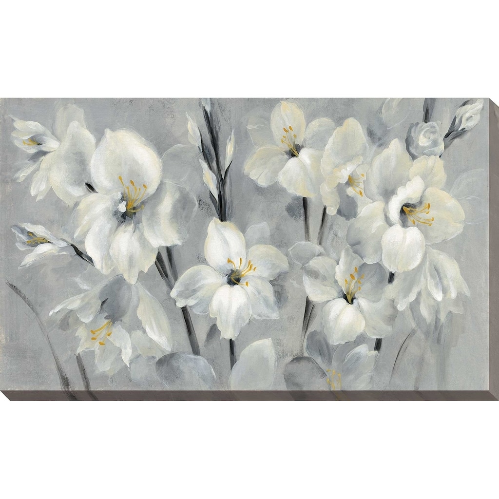 "Flowers on Gray" by Silvia Vassileva Print on Canvas