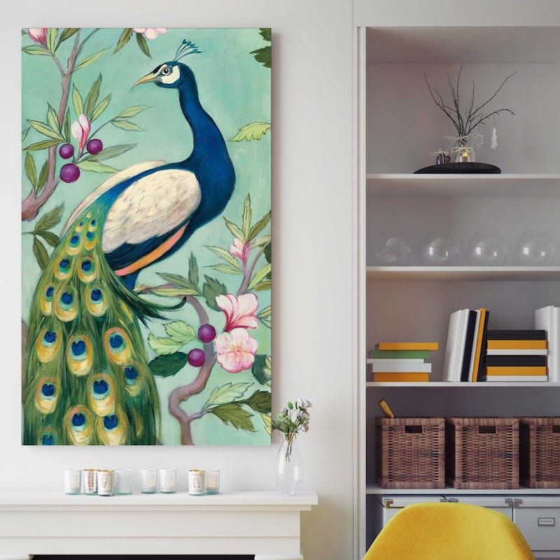 "Pretty Peacock II" by Julia Purinton Print on Canvas