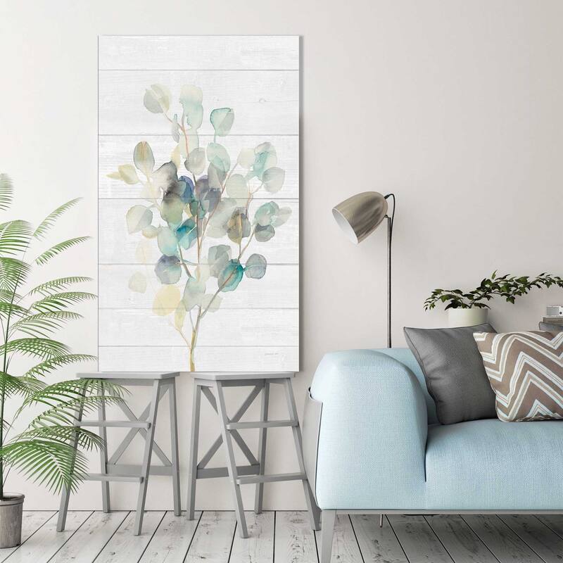 "Eucalyptus III on Shiplap" Print on Canvas
