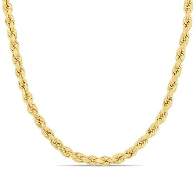 Miadora 14k Yellow Gold 18 Inch Rope Chain Necklace