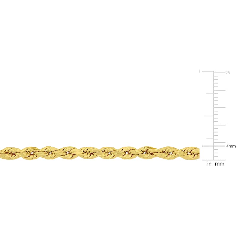 Miadora 14k Yellow Gold 18 Inch Rope Chain Necklace
