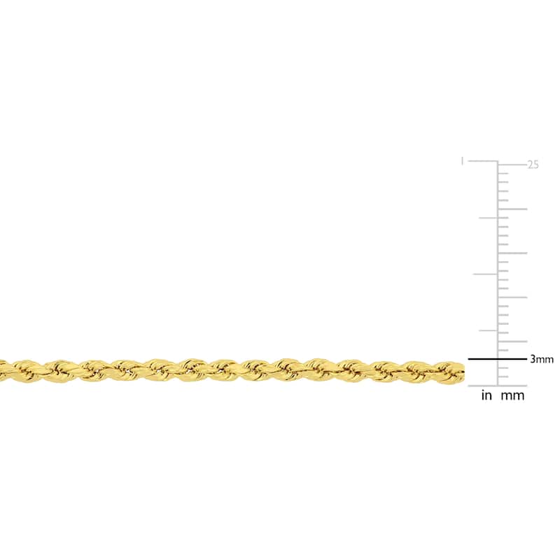 Miadora 14k Yellow Gold 20 Inch Rope Chain Necklace