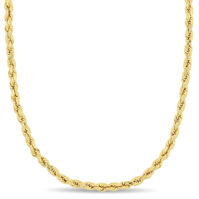 Miadora 14k Yellow Gold 20 Inch Rope Chain Necklace