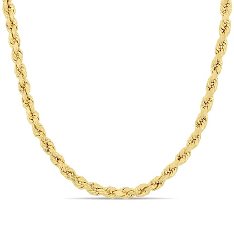 Miadora 14k Yellow Gold 24 Inch Rope Chain Necklace