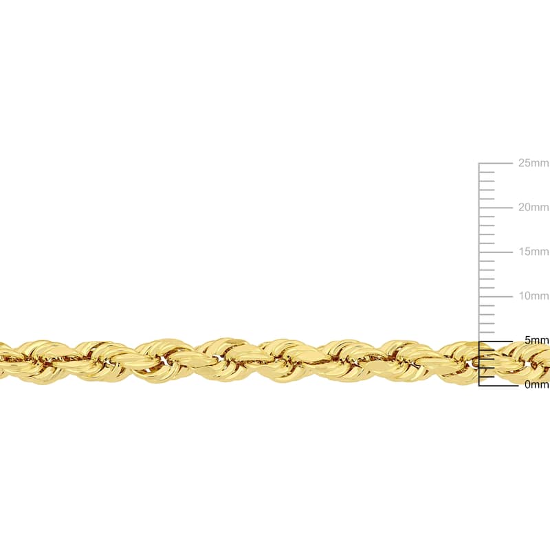 Miadora 10k Yellow Gold 20 Inch Rope Chain Necklace