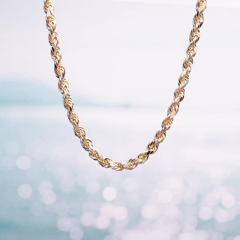 Miadora 14k Yellow Gold 22 Inch Rope Chain Necklace