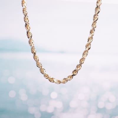 Miadora 14k Yellow Gold 22 Inch Rope Chain Necklace