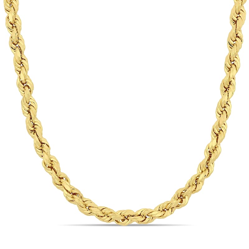 Miadora 10k Yellow Gold 18 Inch Rope Chain Necklace