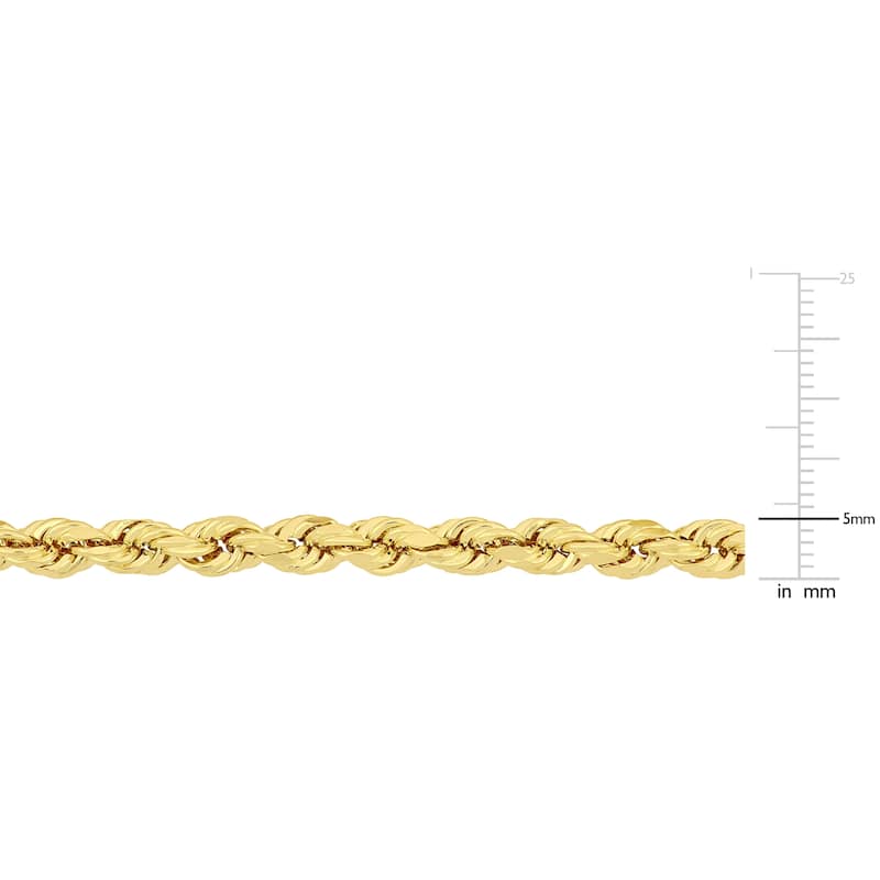 Miadora 10k Yellow Gold 18 Inch Rope Chain Necklace