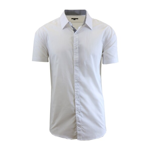 short sleeve white dress shirt slim fit