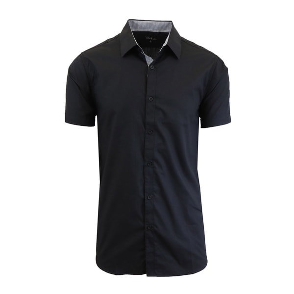 mens short sleeve fitted dress shirts