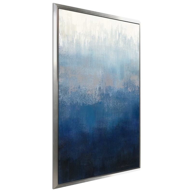 "Silver Wave II" by Silvia Vassileva Print on Canvas in Floating Frame