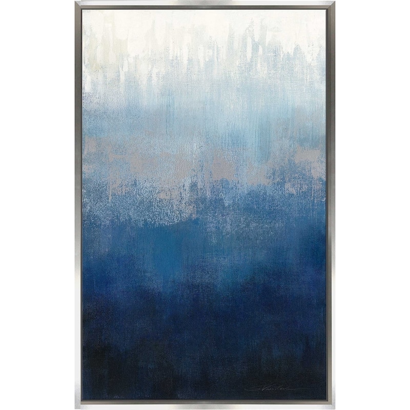 "Silver Wave II" by Silvia Vassileva Print on Canvas in Floating Frame