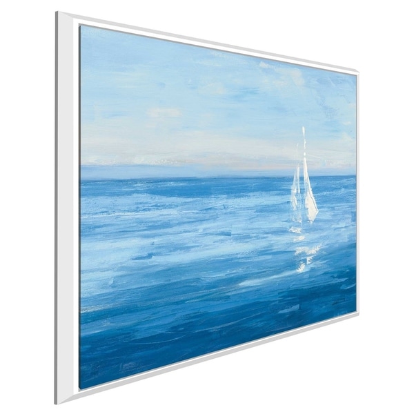 "Open Sail with Turquoise I" by Julia Purinton Print on Canvas in Floating Frame