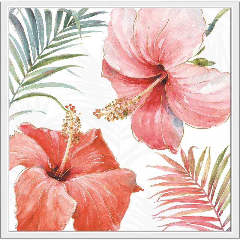 "Tropical Blush III" by Lisa Audit Print on Canvas in Floating Frame