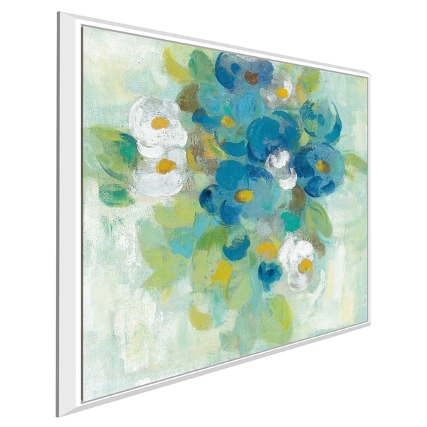 "Spring Aroma II White Flowers" by Silvia Vassileva Print on Canvas in Floating Frame