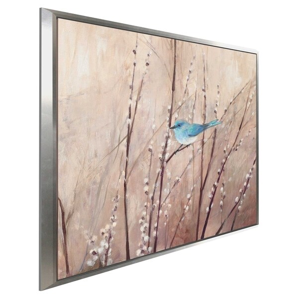 "Pretty Birds I" by Julia Purinton Print on Canvas in Floating Frame