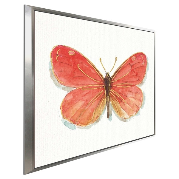 "Rainbow Seeds Butterflies IIC" by Lisa Audit Print on Canvas in Floating Frame