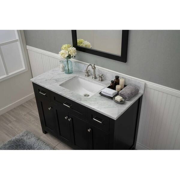 Cabinet Mania Espresso Shaker 48 Bathroom Vanity W Marble Top Overstock 22176362
