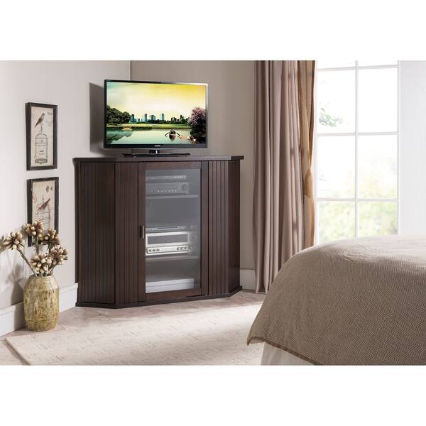 Shop K B Furniture E4821 Walnut Wood Clear Glass 47 Inch