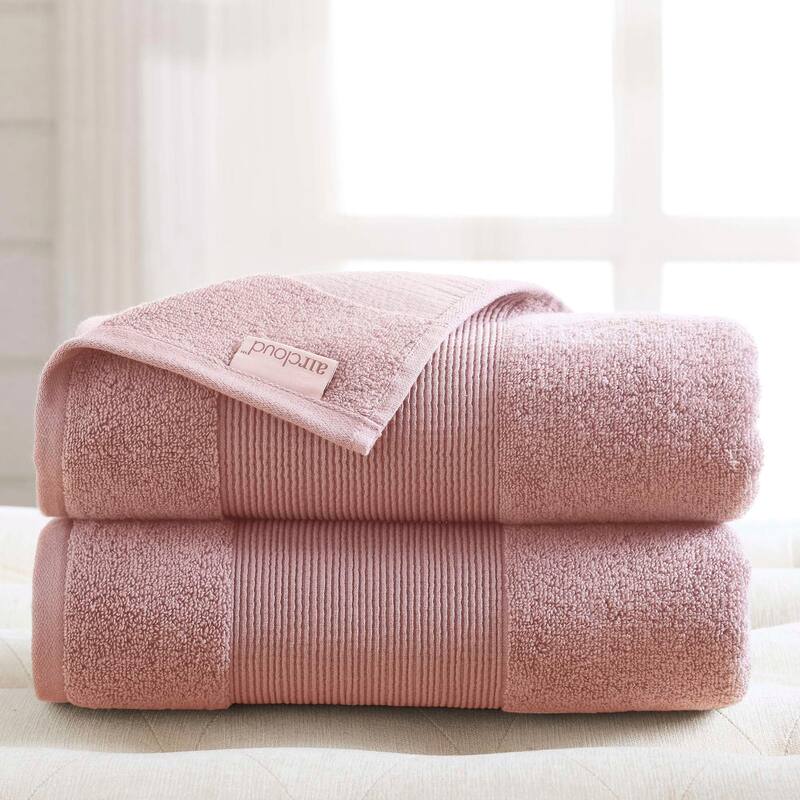 Modern Threads Air Cloud 2-Pack Oversized Bath Sheet Set - Pink
