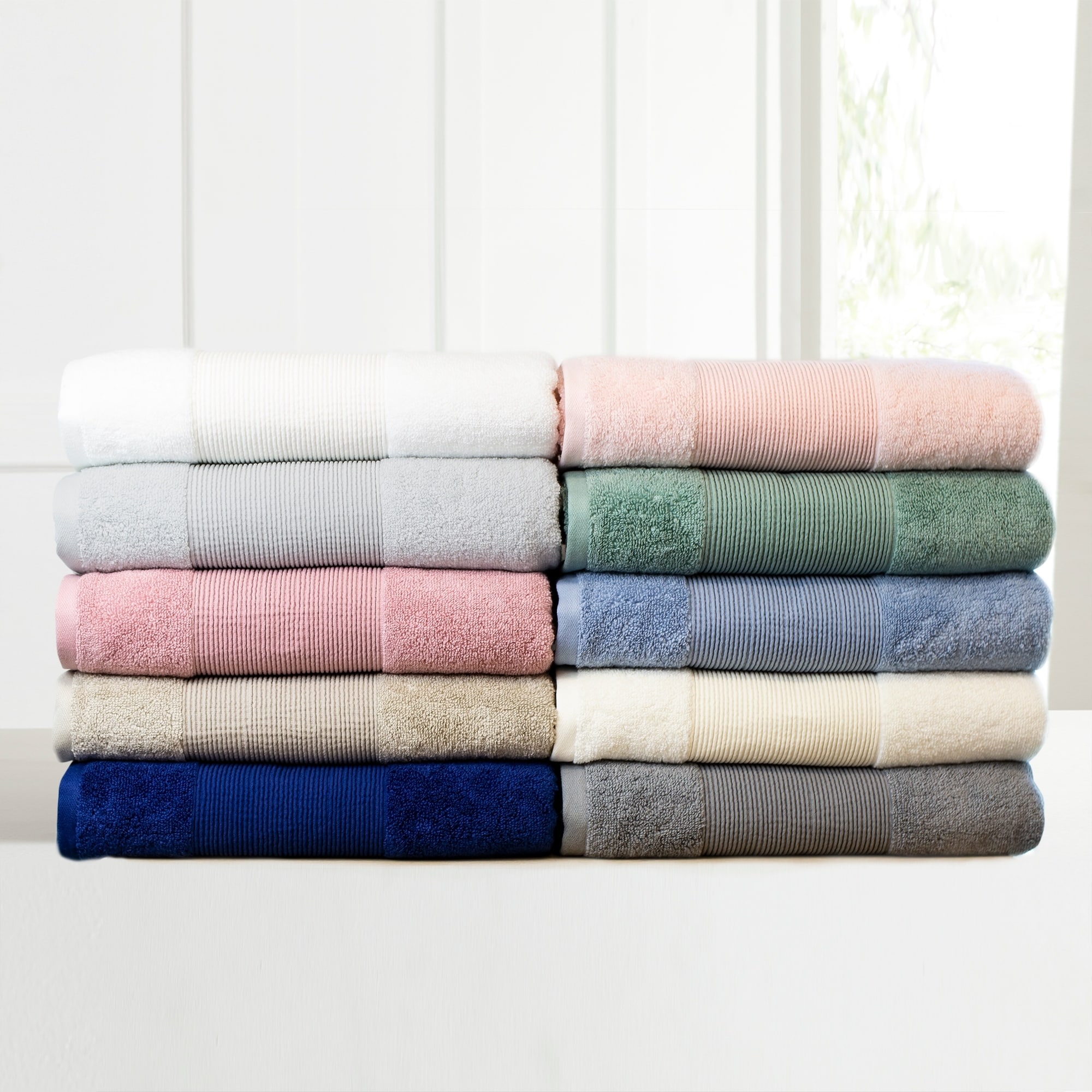 6 Piece 100% Turkish Cotton Bath Towel Set-10 Set Case Pack