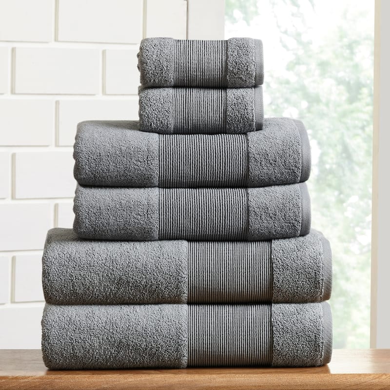 Modern Threads Air Cloud 6-Piece Bath Towel Set - Charcoal