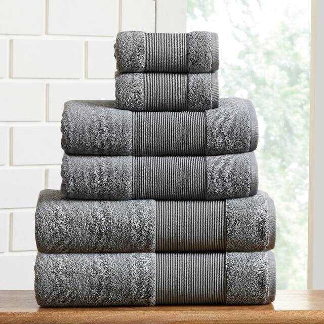 Modern Threads Air Cloud 6-Piece Bath Towel Set - Charcoal