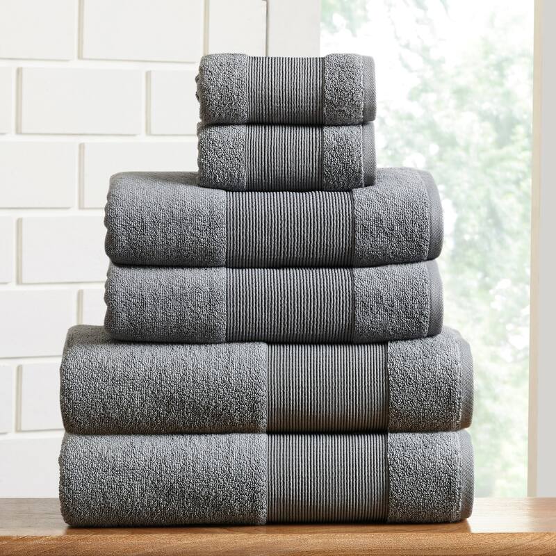 Modern Threads Air Cloud 6-Piece Bath Towel Set - Charcoal
