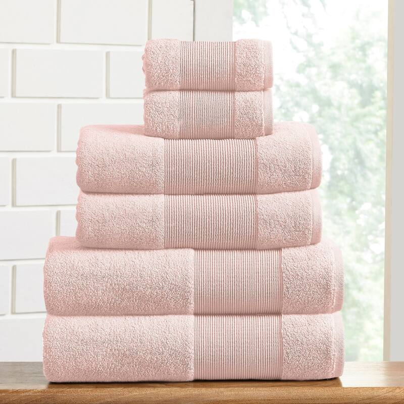 Modern Threads Air Cloud 6-Piece Bath Towel Set - blush