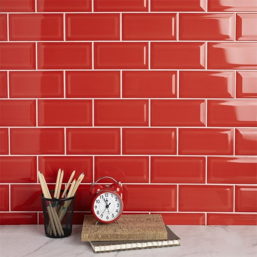 Somertile 3x6 Inch Malda Subway Beveled Le Red Ceramic Wall Tile 136 Tiles 19 18 Sqft Somertile 3x6 Inch Malda Subway Beveled Le Red Ceramic Wall Tile 136 Tiles 19 18 Sqft