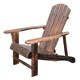 Outsunny Wooden Adirondack Outdoor Patio Lounge Chair with Ottoman - Rustic Brown - Thumbnail 3