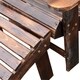 Outsunny Wooden Adirondack Outdoor Patio Lounge Chair with Ottoman - Rustic Brown - Thumbnail 5