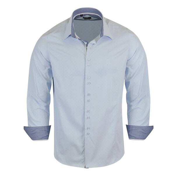rosso milano dress shirts Rosso Milano Contrasted Inner on Placket, Cuffs, and Collar Dress Shirt in Pink - 3XL - 19.5 (As Is Item) - Bed Bath & Beyond