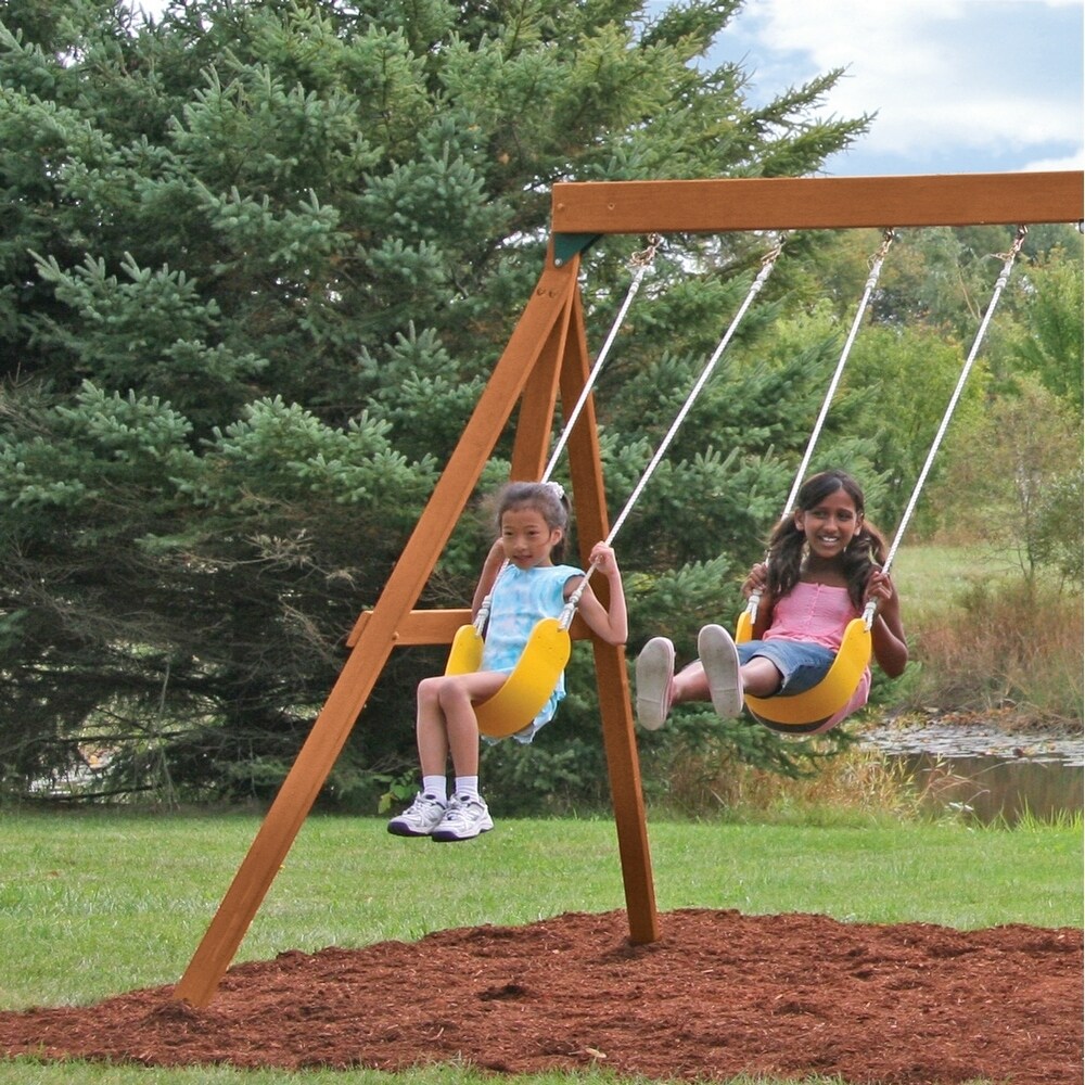 kidkraft meadowvale ii wooden swing set