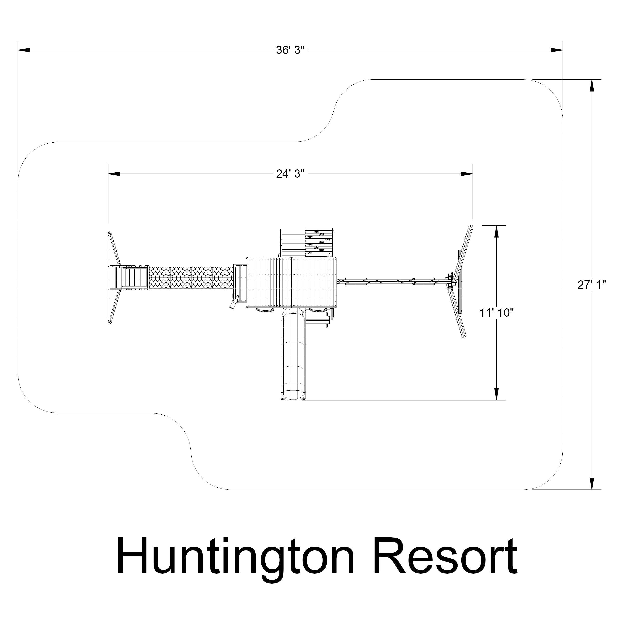 huntington resort wooden swing set