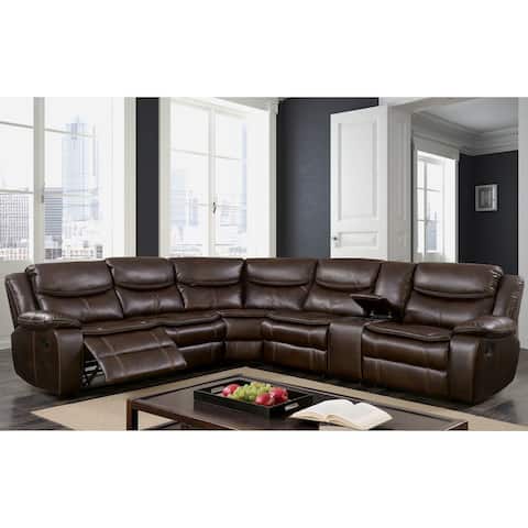 Furniture of America Sory Traditional Brown Reclining Sectional