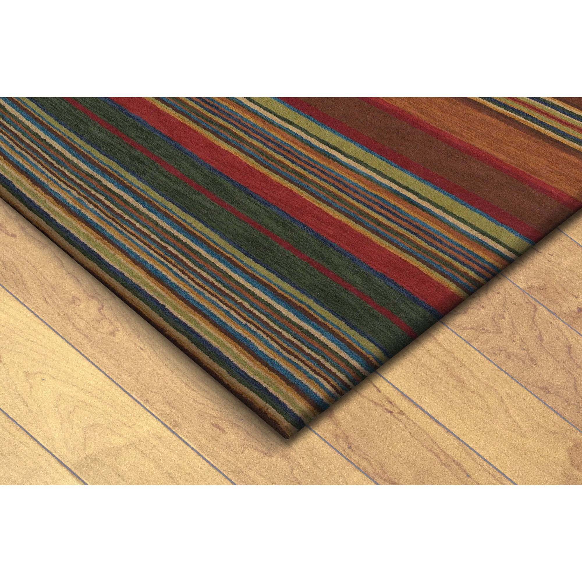 Hand Tufted Inca Striped Wool Rug 41 X 65 Multi 3 5 Hand Tufted Inca Striped Wool Rug 41 X 65 Multi 3 5