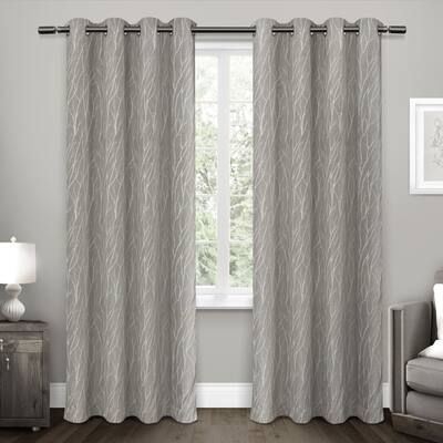 ATI Home Forest Hill Woven Blackout Grommet Top Curtain Panel Pair