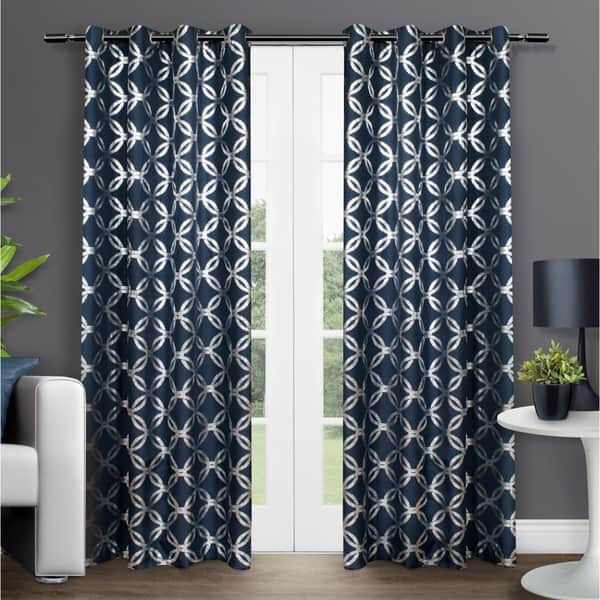 Shop Ati Home Modo Metallic Geometric Curtain Panel Pair With