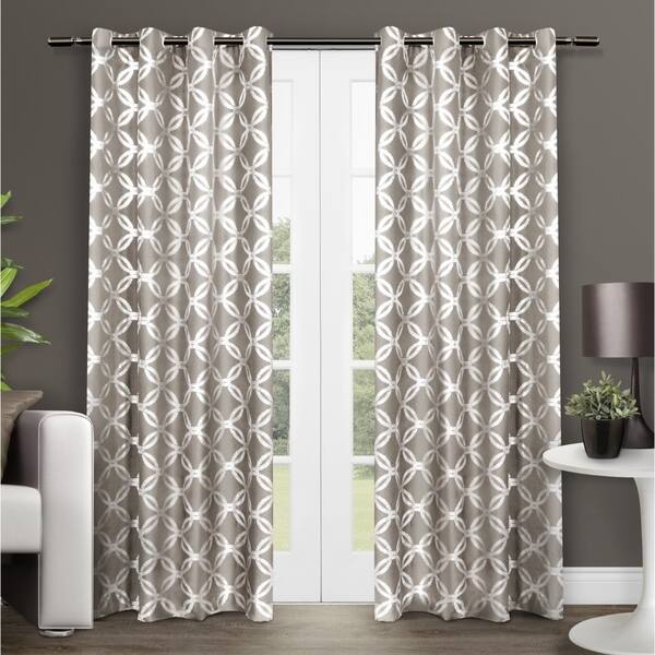 Shop Ati Home Modo Metallic Geometric Curtain Panel Pair With