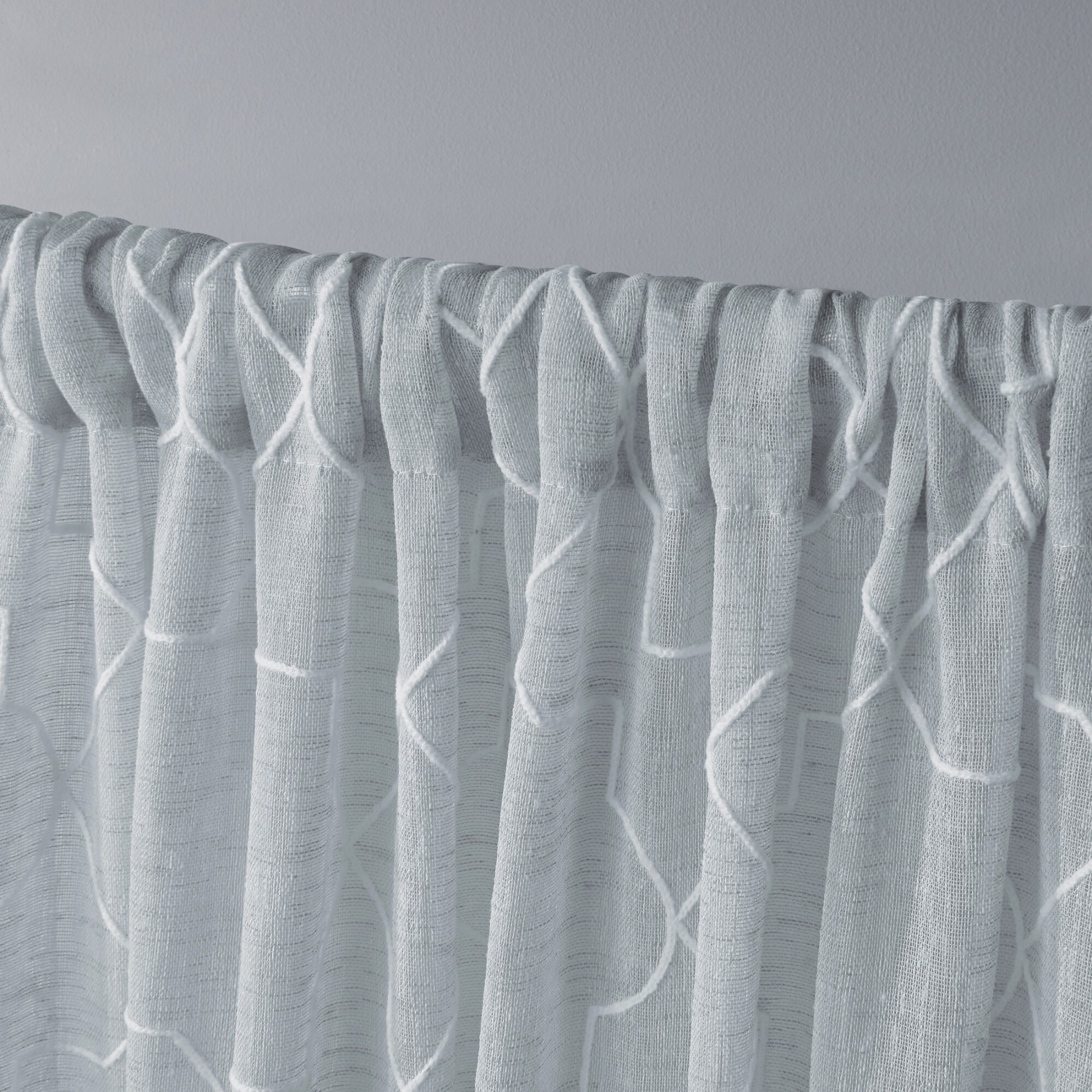 Shop Ati Home Cali Embroidered Sheer Rod Pocket Top Curtain Panel