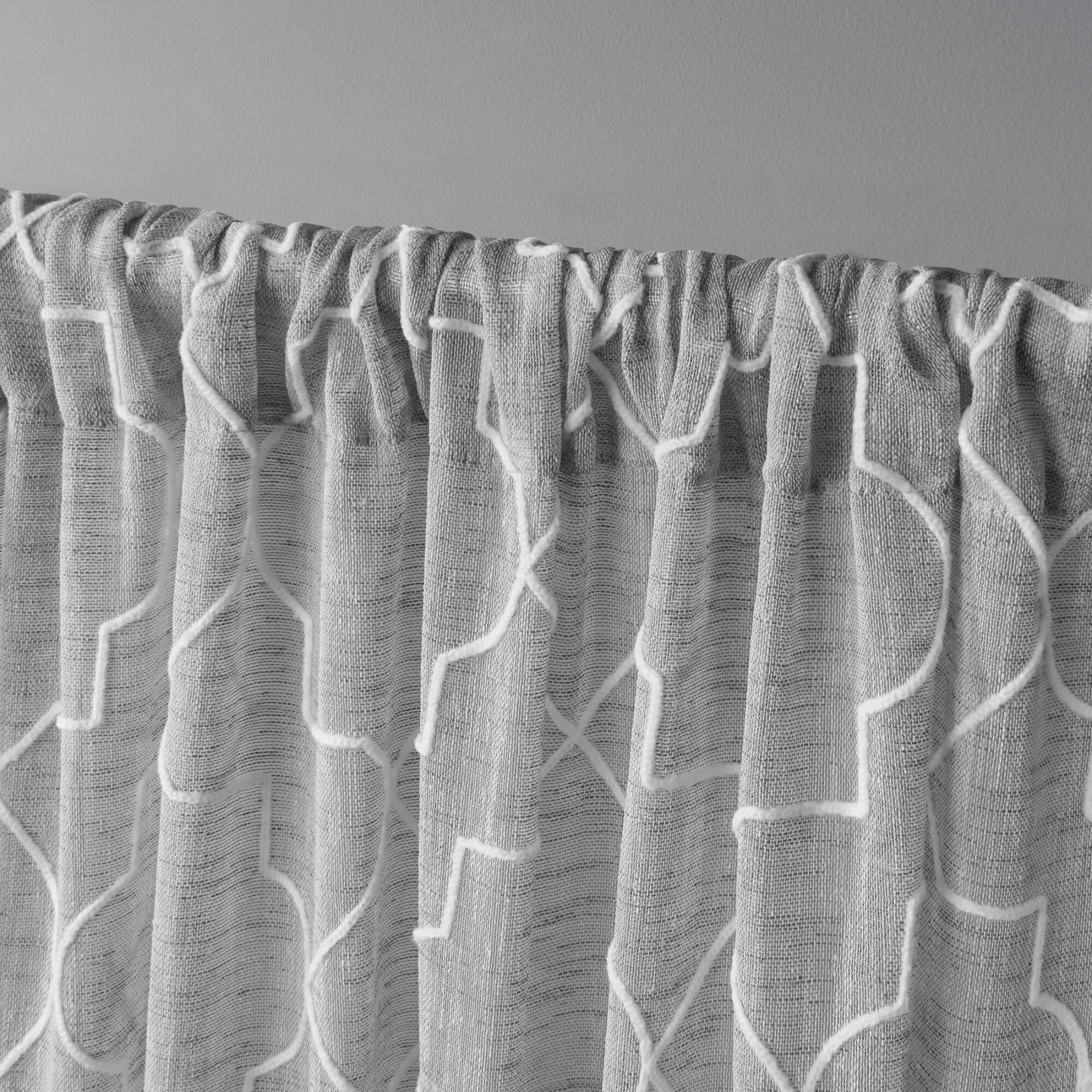 Shop Ati Home Cali Embroidered Sheer Rod Pocket Top Curtain Panel