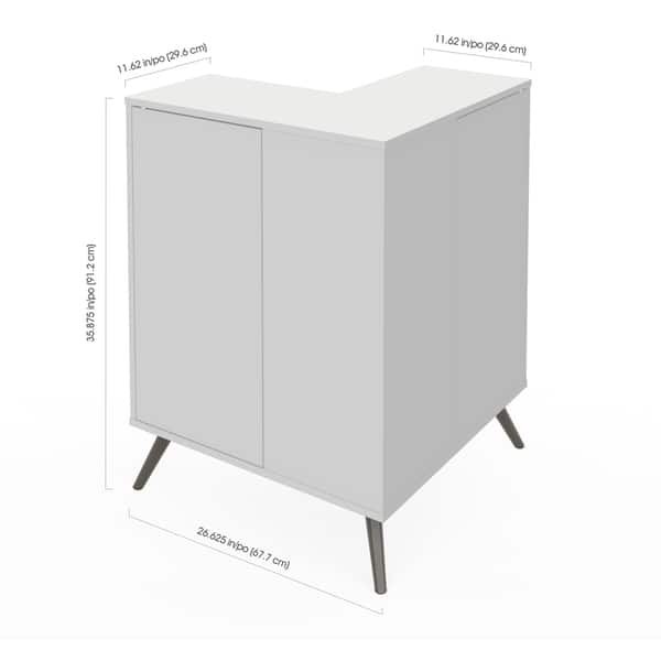 Bestar Krom Corner Storage Cabinet in White