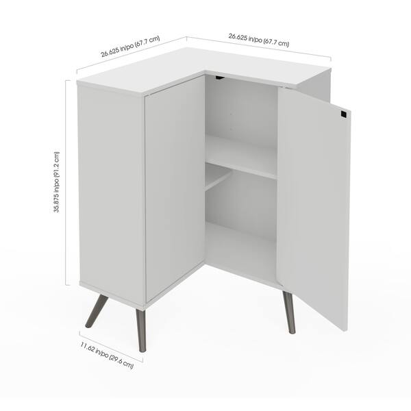 Shop Bestar Small Space Krom Corner Storage Unit Free Shipping